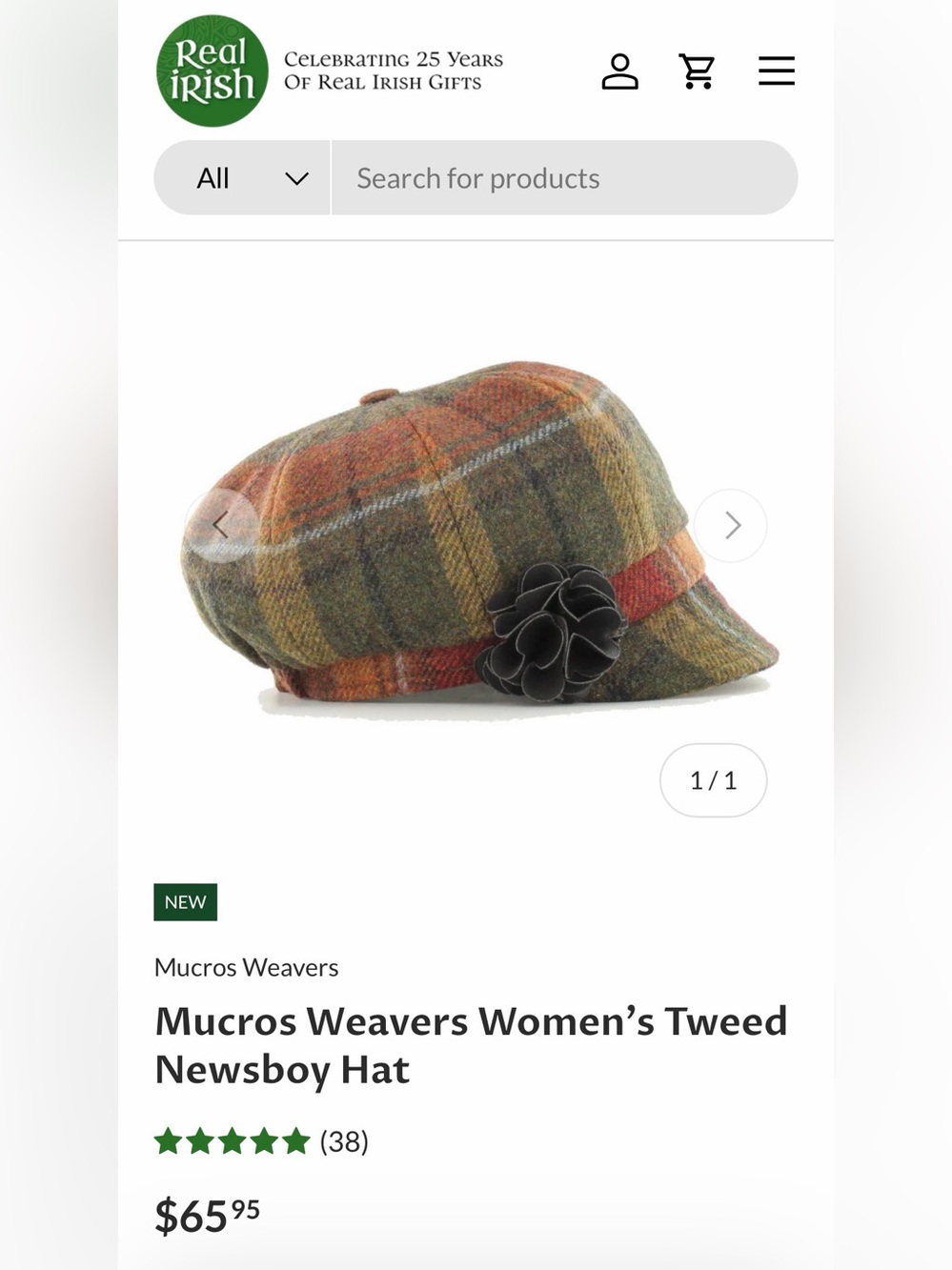 Mucros Weavers Women's Tweed Newsboy Hat - Picture 9 of 9